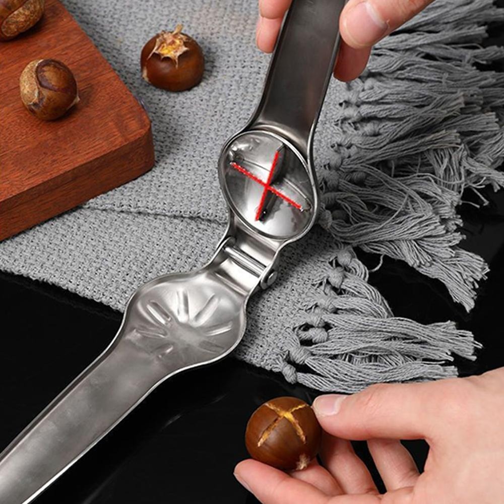 Stainless Steel Chestnut Opener Nut Cracker Tool For Walnuts Pecans And Hard Shell Nuts 4