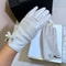Elegant Women Winter Leather Gloves with Touchscreen Warm Lining & Bow Accent