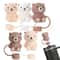 Teddy Bear Silicone Straw Cover for Stanley Cup 10mm Reusable Straw Dust Cap