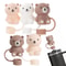 Teddy Bear Silicone Straw Cover for Stanley Cup 10mm Reusable Straw Dust Cap