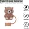 Teddy Bear Silicone Straw Cover for Stanley Cup 10mm Reusable Straw Dust Cap