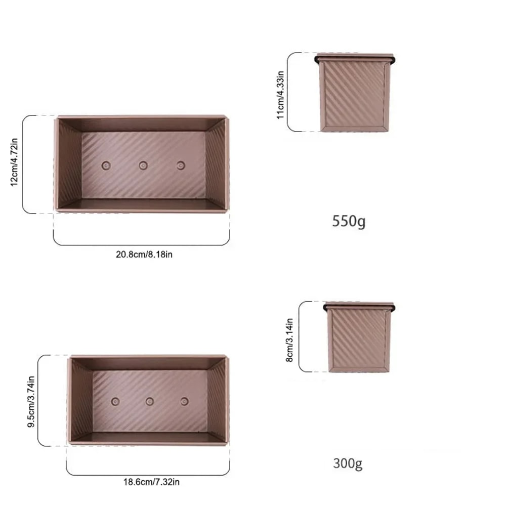 Premium Loaf Pan with Lid Non Stick Carbon Steel Bread Baking Mold