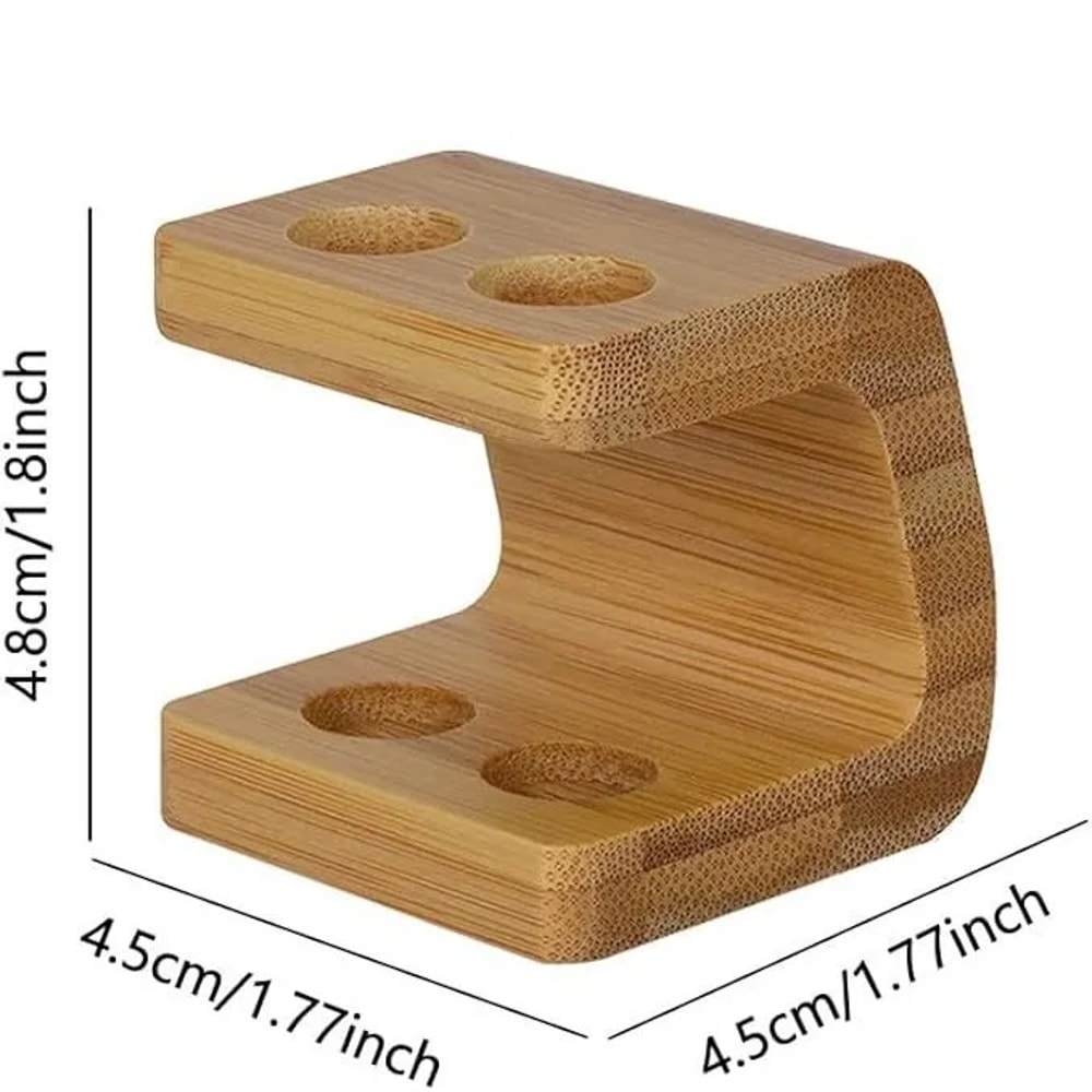 Bamboo Electric Toothbrush Holder Organizer With Multi Slots For Bathroom Countertops 4