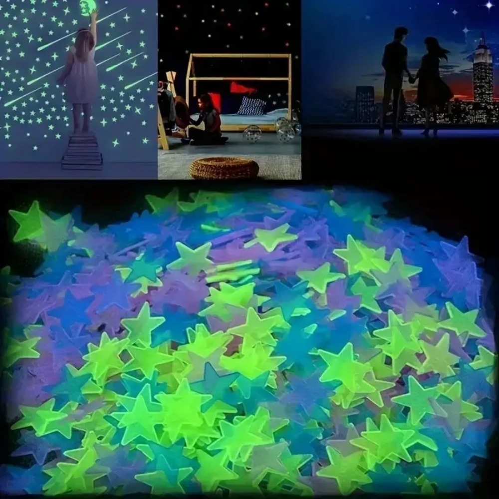 Glow In The Dark Star Wall Stickers Set Luminous Ceiling Bedroom Decor 1