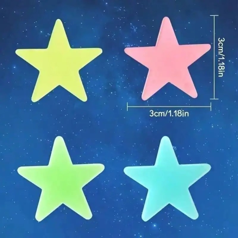 Glow In The Dark Star Wall Stickers Set Luminous Ceiling Bedroom Decor 2