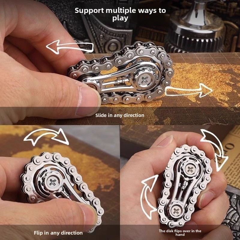 GearFlow Metal Fidget Spinner Desk Toy for Stress Relief, Focus & Office Decor