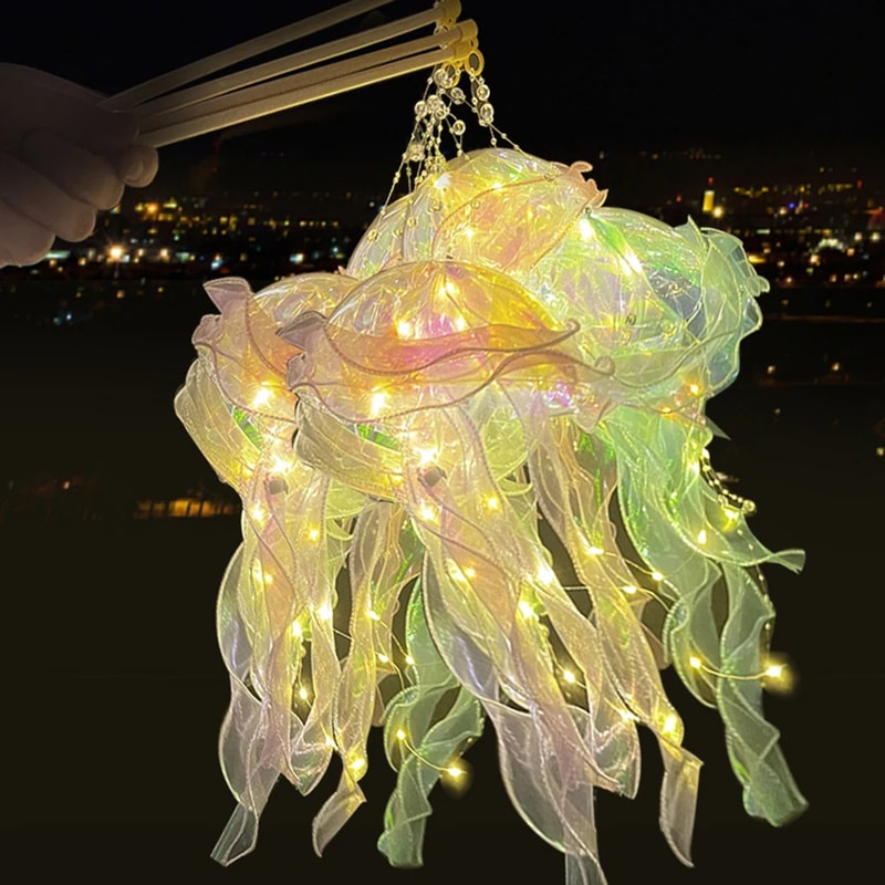 Mermaid Jellyfish Night Light Lantern For Bedroom Decor And Underwater Party Ambiance 3