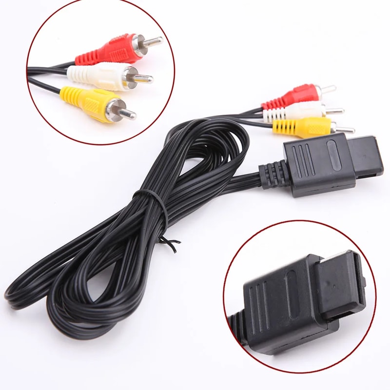 Retro AV Cable for Nintendo , GameCube & SNES FT RCA Composite TV Connection Cord