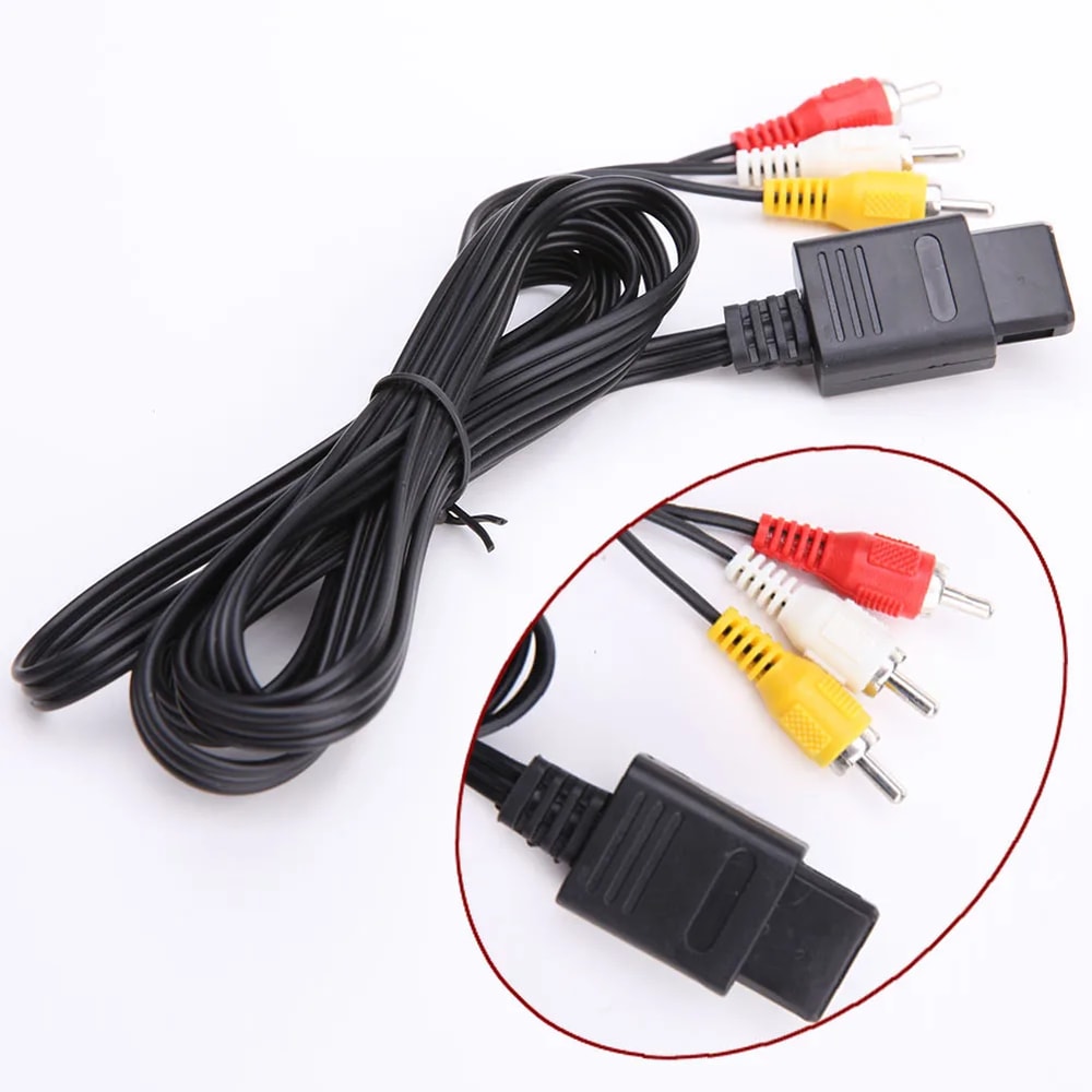 Retro AV Cable for Nintendo , GameCube & SNES FT RCA Composite TV Connection Cord