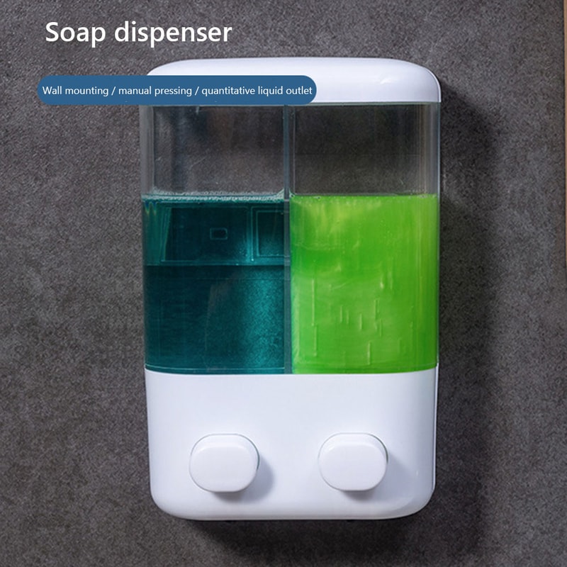 Wall Mounted Soap Dispenser No Drill Bathroom Shampoo Hand Wash Pump 1