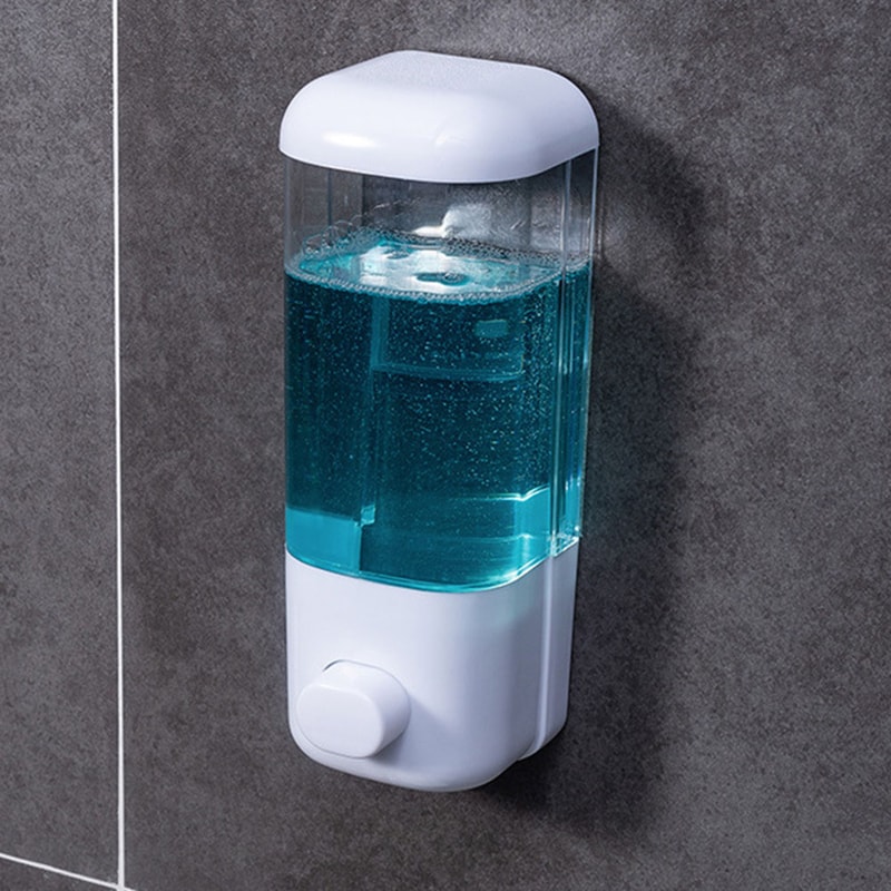 Wall Mounted Soap Dispenser No Drill Bathroom Shampoo Hand Wash Pump 2