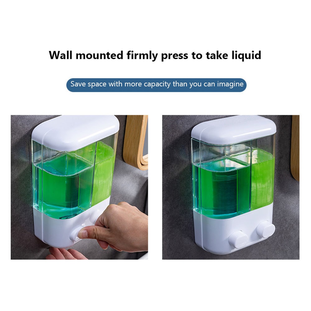 Wall Mounted Soap Dispenser No Drill Bathroom Shampoo Hand Wash Pump 3