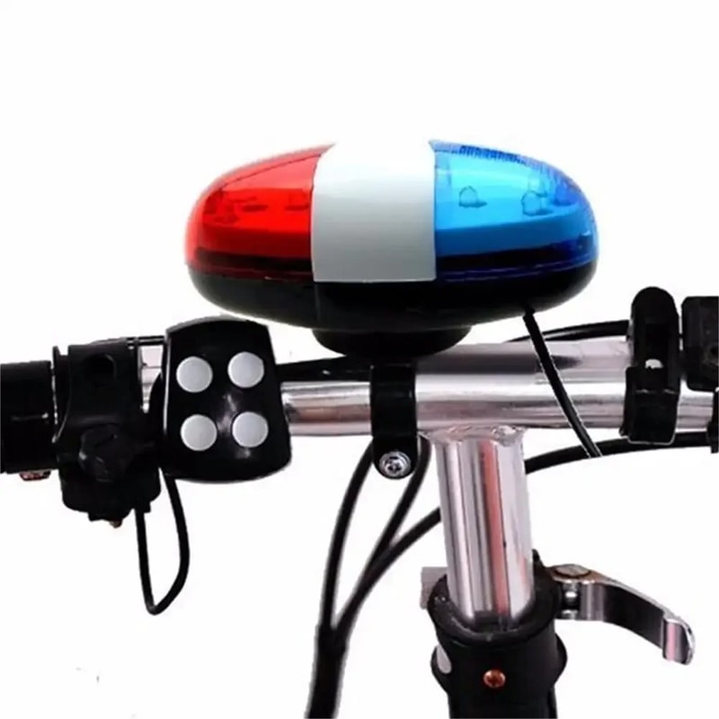 Kids Bike Horn with LED Police Light Tone Bicycle Bell for Bikes, Scooters & Cycling Safety