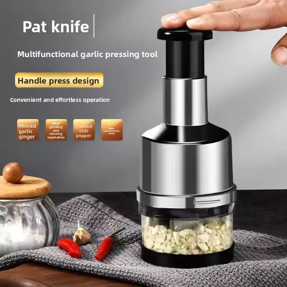 QuickSlice Stainless Steel Manual Food Chopper For Garlic Herbs Nuts Vegetables 1