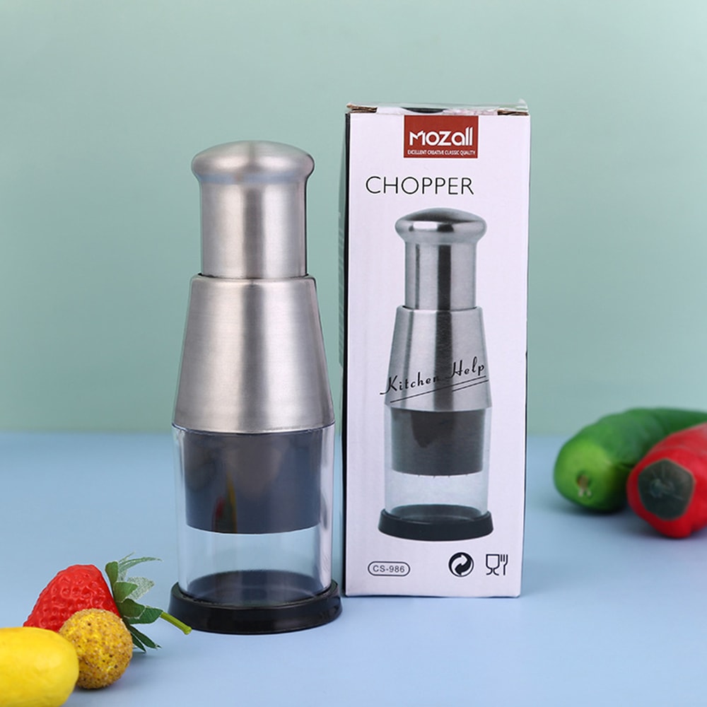 QuickSlice Stainless Steel Manual Food Chopper For Garlic Herbs Nuts Vegetables 5