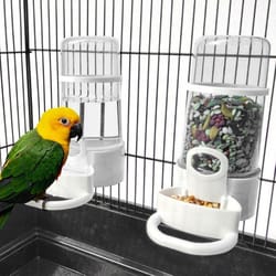 automatic bird water dispenser for cage hanging parrot feeder bottle
