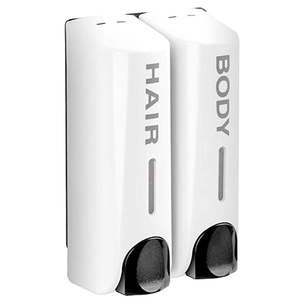 Wall Mounted Shampoo Dispenser Waterproof Refillable Bathroom Soap Dispenser with Clear Window