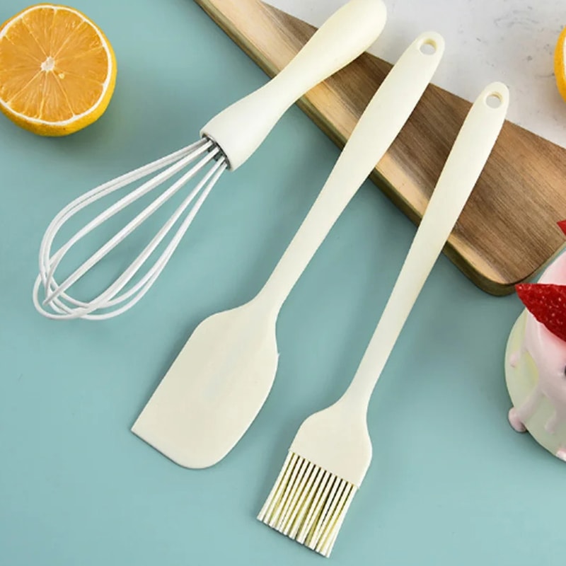 Piece Silicone Spatula Set with Pastry Brush for Baking, Mixing & Non Stick Cooking