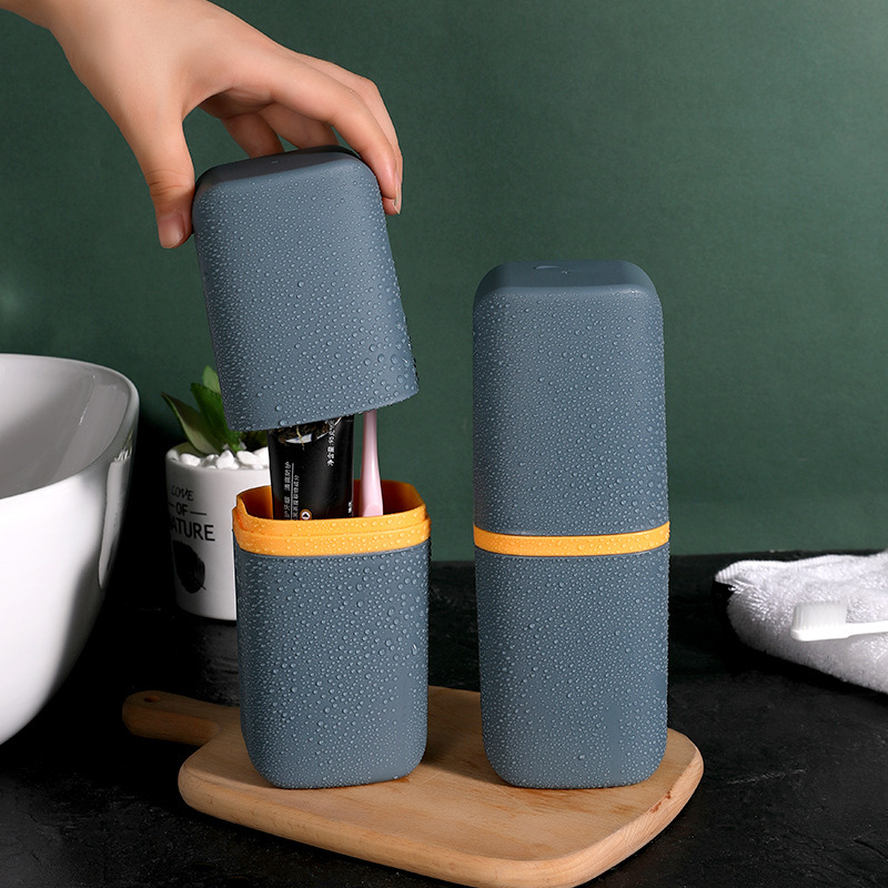 Portable Travel Toothbrush Holder Case With Toothpaste Storage Cup 0