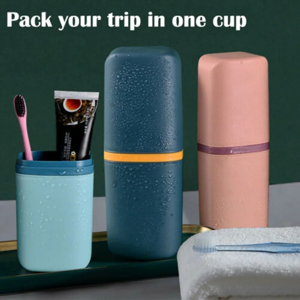 Portable Travel Toothbrush Holder Case With Toothpaste Storage Cup 1