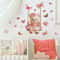 Bear Swing Butterfly Wall Decals for Kids Room Nursery Peel and Stick Wall Decor
