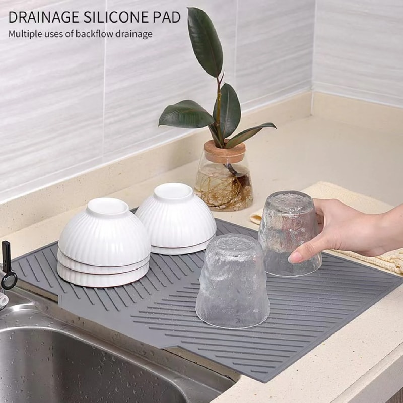 Silicone Drain Mat For Bar Sink And Kitchen Counter Protection 2