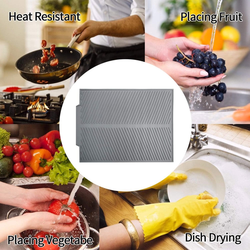 Silicone Drain Mat For Bar Sink And Kitchen Counter Protection 5