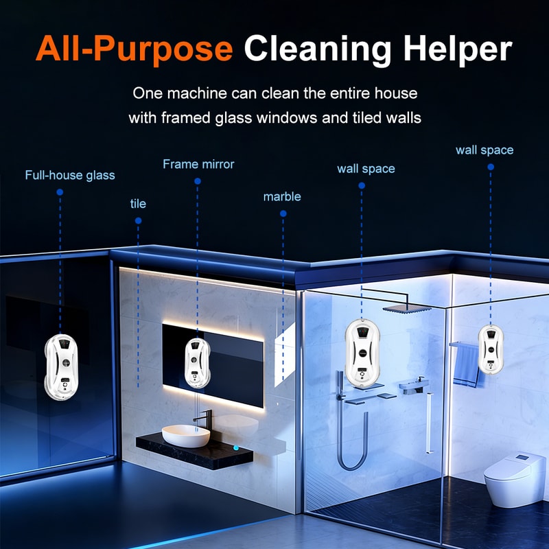PuRuiKai Smart Window Cleaning Robot With Remote Control And Powerful Suction 5