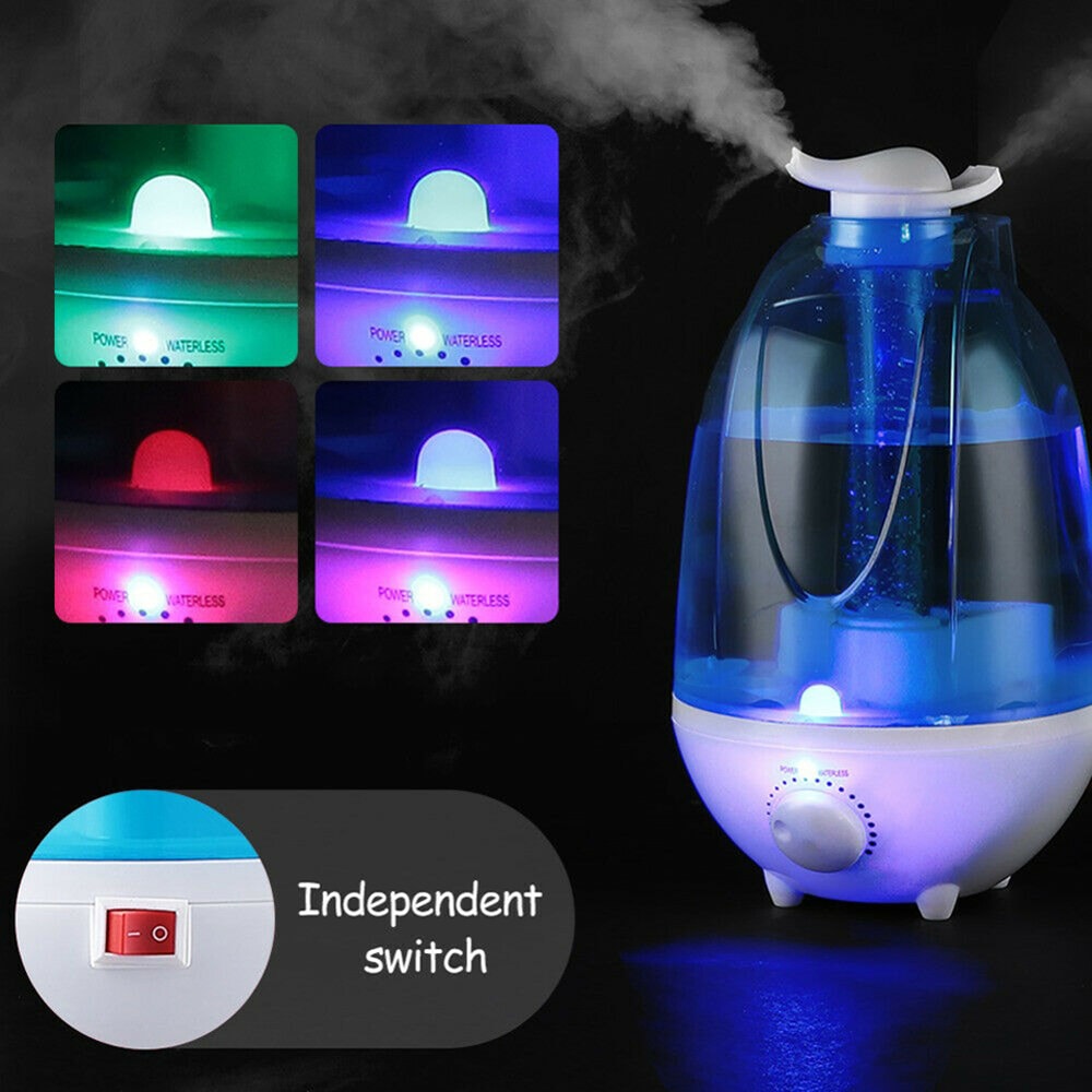 Dual Nozzle Ultrasonic Humidifier & Essential Oil Diffuser for Home, Office & Baby Room