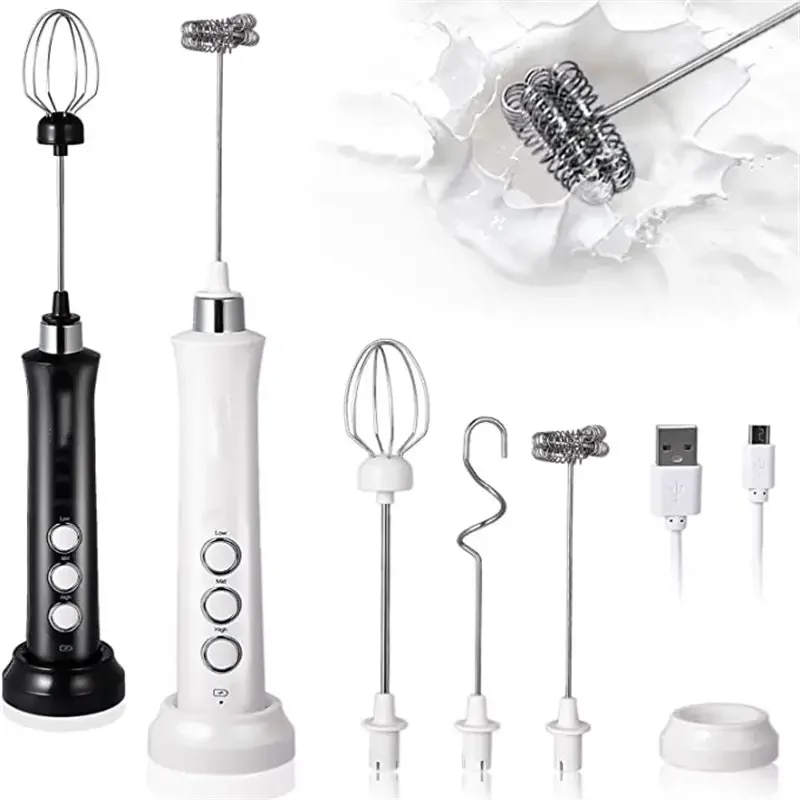 Velora USB Rechargeable Milk Frother Speed Handheld Foam Maker For Latte Cappuccino Matcha 0
