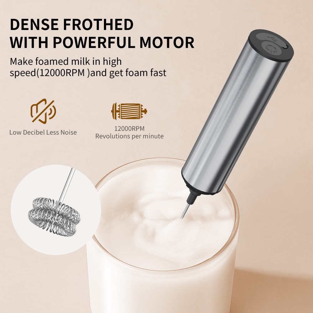 VelvetFoam Rechargeable Milk Frother For Lattes Matcha Coffee Drinks 3