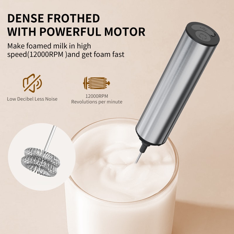 VelvetFoam Rechargeable Milk Frother For Lattes Matcha Coffee Drinks 3