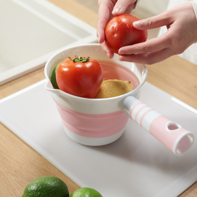Foldable Water Scoop With Long Handle Durable Thick Plastic Water Dipper For Kitchen Bathroom 1