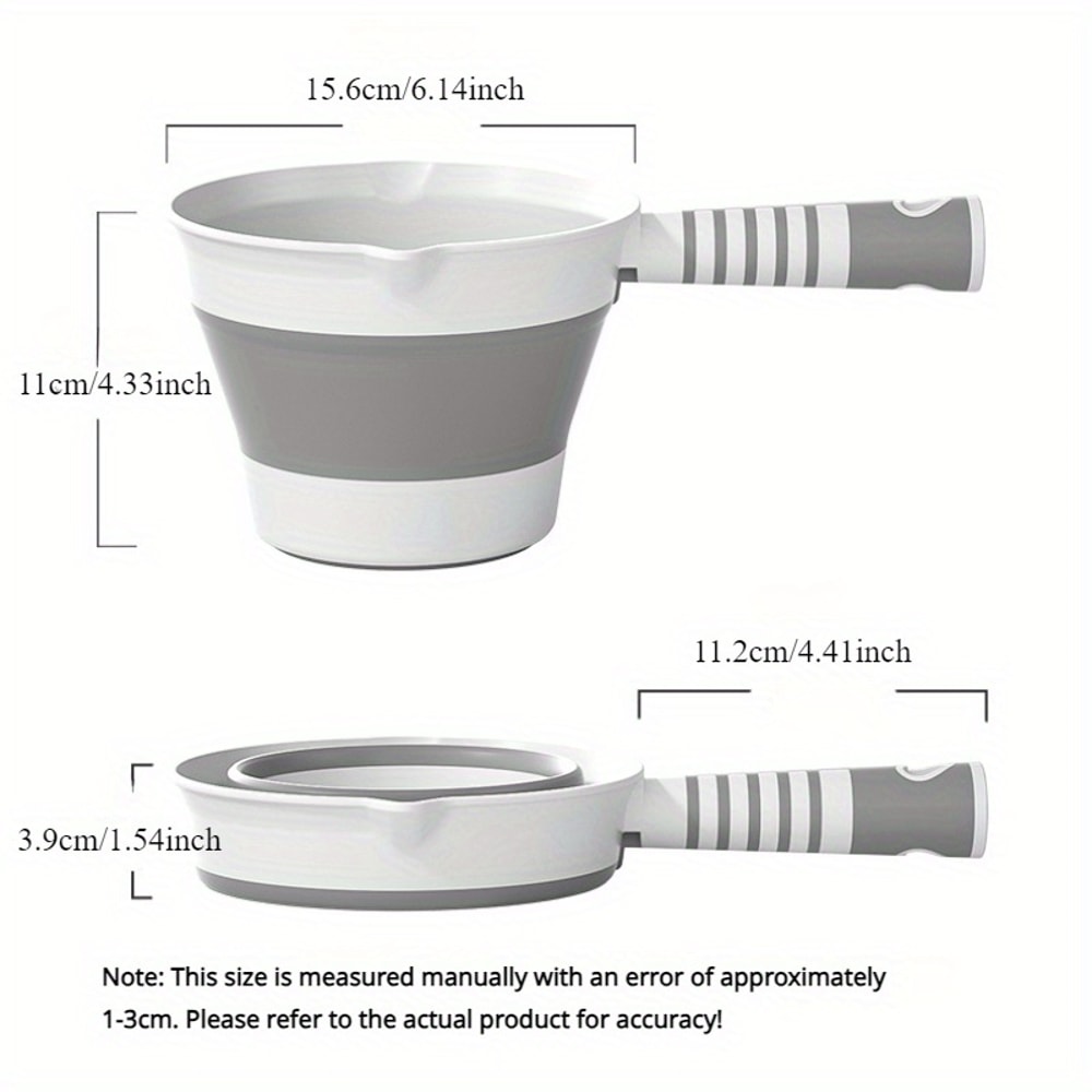Foldable Water Scoop With Long Handle Durable Thick Plastic Water Dipper For Kitchen Bathroom 3
