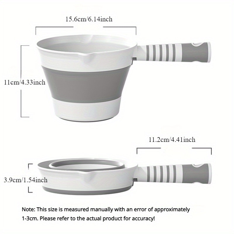 Foldable Water Scoop With Long Handle Durable Thick Plastic Water Dipper For Kitchen Bathroom 3