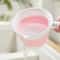 Foldable Water Scoop with Long Handle Durable Thick Plastic Water Dipper for Kitchen & Bathroom