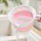 Foldable Water Scoop with Long Handle Durable Thick Plastic Water Dipper for Kitchen & Bathroom