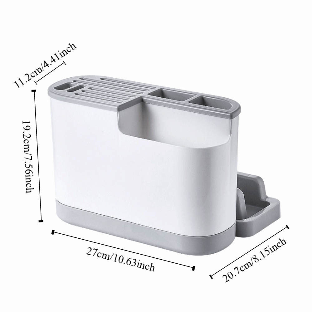 Space Saving Kitchen Cutlery Holder & Cutting Board Organizer Rack