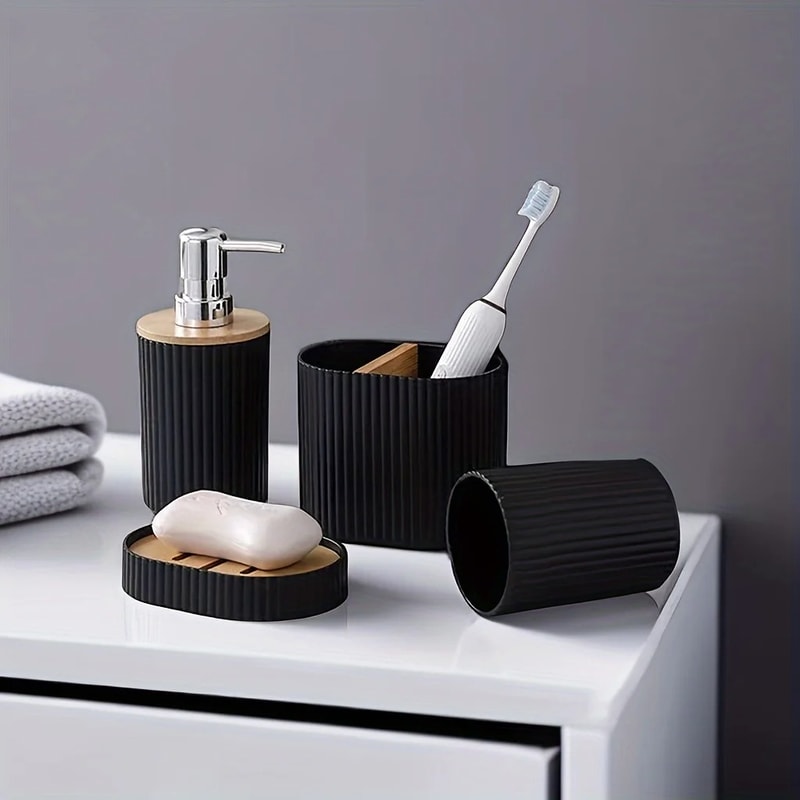 Piece Bathroom Accessories Set With Soap Dispenser Toothbrush Holder Soap Dish 0