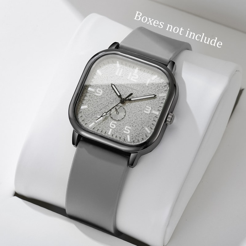 LunaFlex Square Quartz Watch With Silicone Strap For Women Students 4