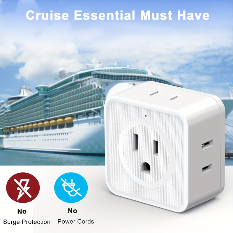 Way Outlet Extender Plug For Travel Dorm Home Space Saving Power Splitter 3