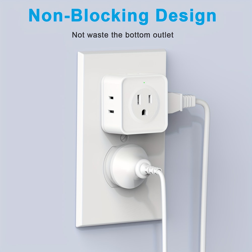 Way Outlet Extender Plug For Travel Dorm Home Space Saving Power Splitter 4