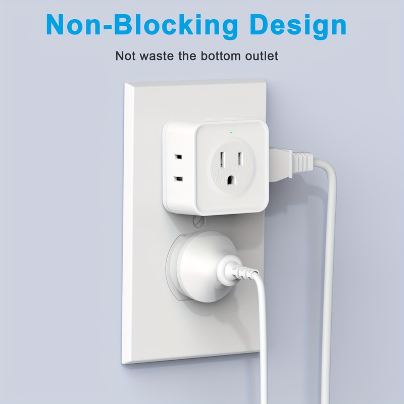 Way Outlet Extender Plug For Travel Dorm Home Space Saving Power Splitter 4