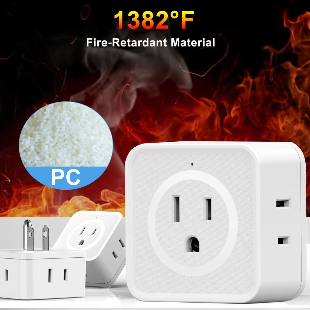 Way Outlet Extender Plug For Travel Dorm Home Space Saving Power Splitter 5