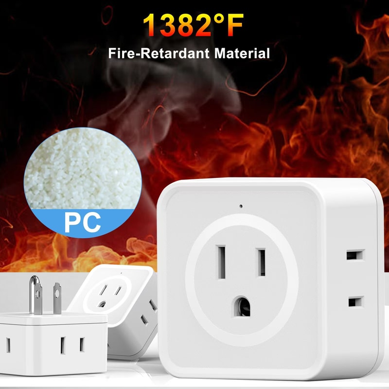 Way Outlet Extender Plug For Travel Dorm Home Space Saving Power Splitter 5