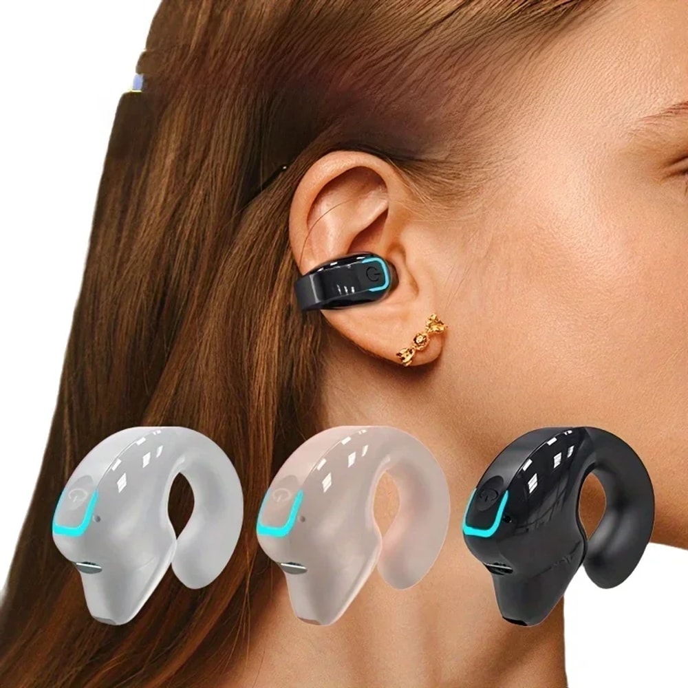 OpenEar Clip Bone Conduction Bluetooth Earbuds with Noise Reduction Mic