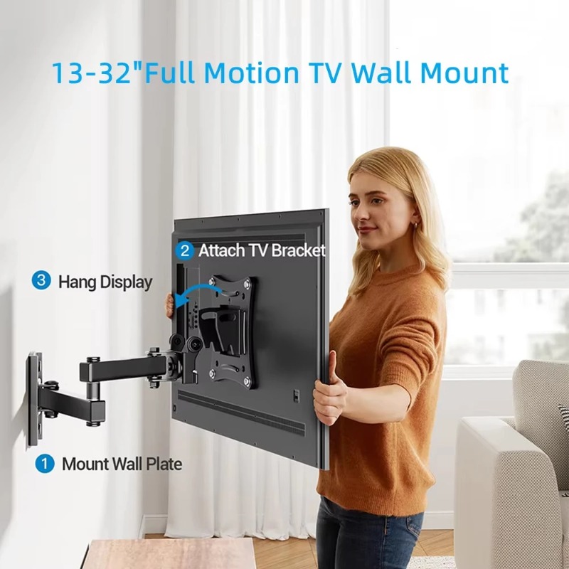 FlexView Full Motion TV Wall Mount For Inch Screens With Swivel Tilt Extension 2