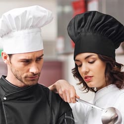 premium white chef hat for kitchen staff, bakers & restaurant professionals