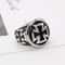 Croix de Guerre Gothic Cross Ring Adjustable Silver Punk Statement Jewelry