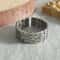 Tang Grass Gothic Open Ring for Men and Women Vintage Silver Punk Statement Jewelry